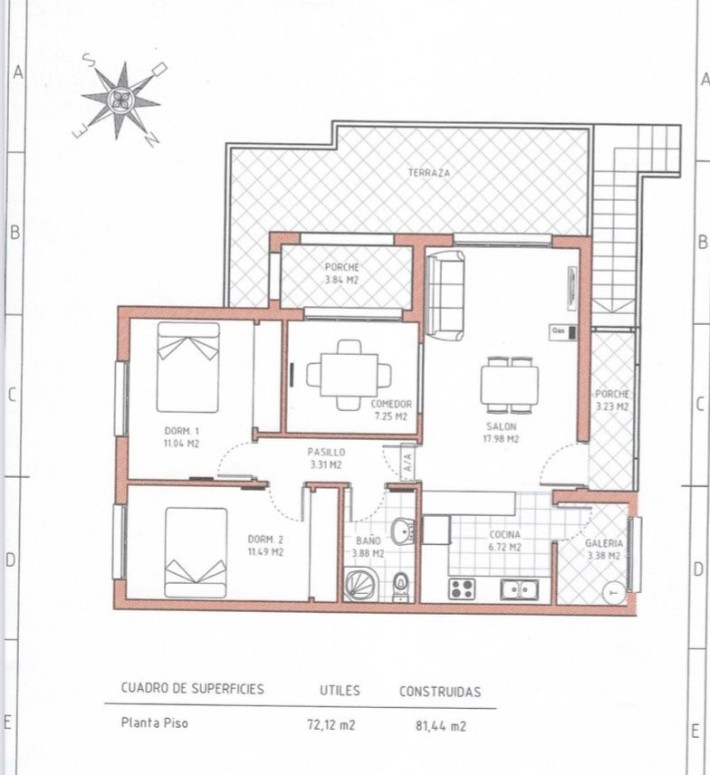 Spacious and bright south-facing corner apartment close to the beach in Cabo Roig